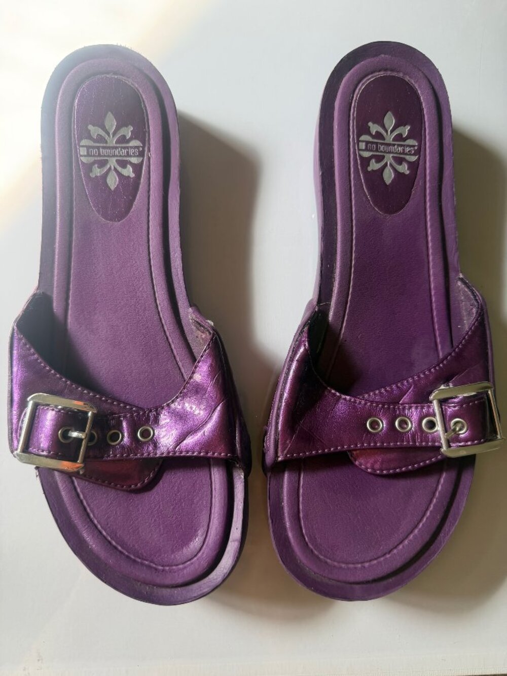 No Boundaries Purple Platform Sandals W 9